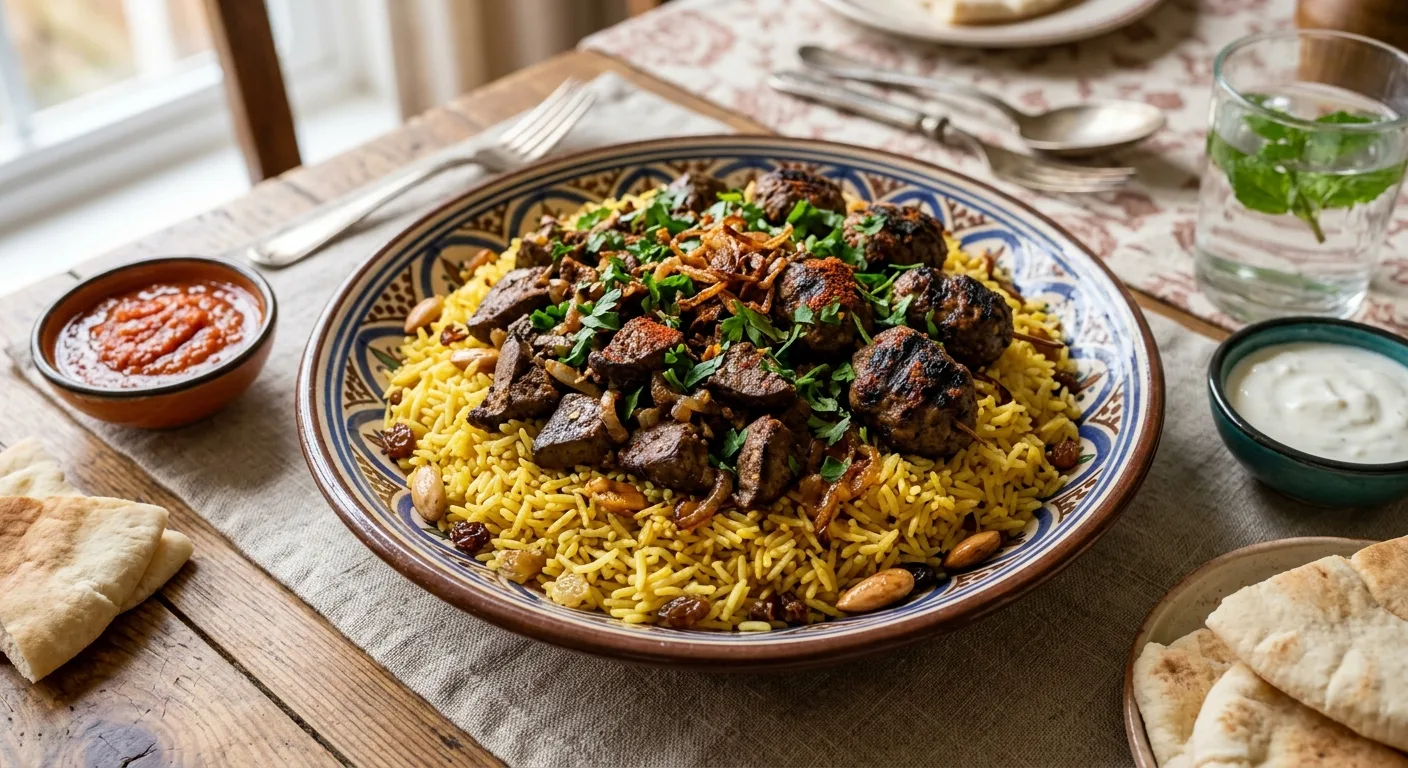 ارز كبده على كفته.