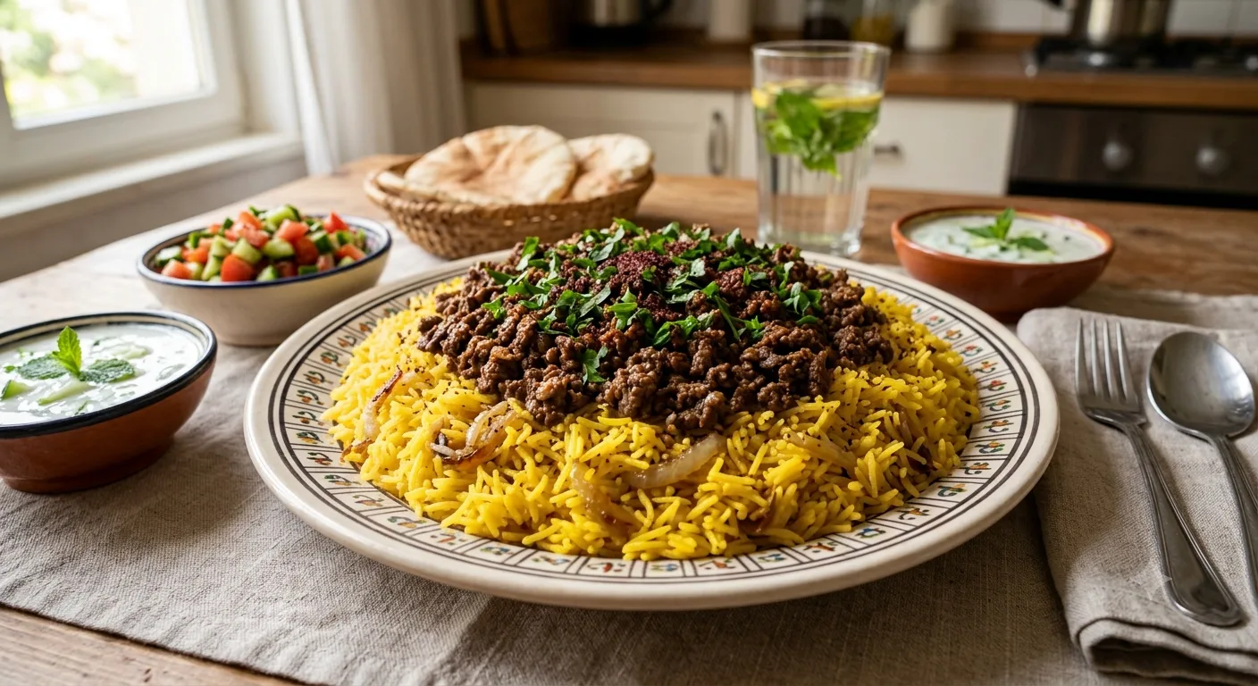 ارز لحمه مفرومه