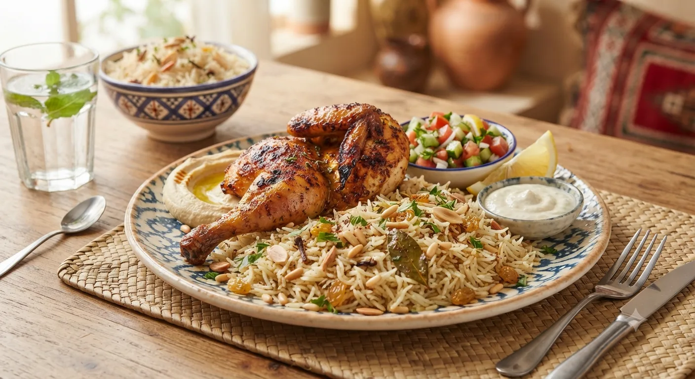 ¼ فرخة ورق + أرز