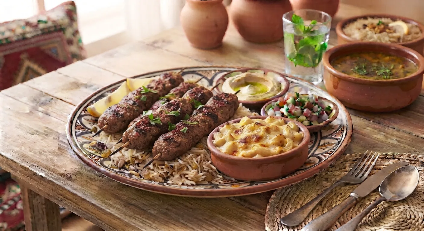¼ كباب + أرز أو مكرونة 