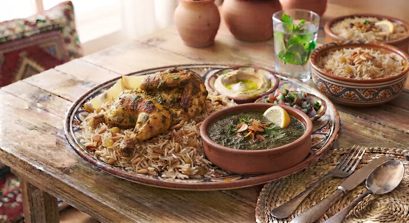 ½ فرخة + أرز + ملوخية
