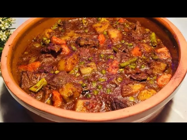 طاجن لحمة بالخضار