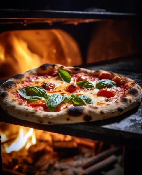 Pizza Margherita au Feu de Bois