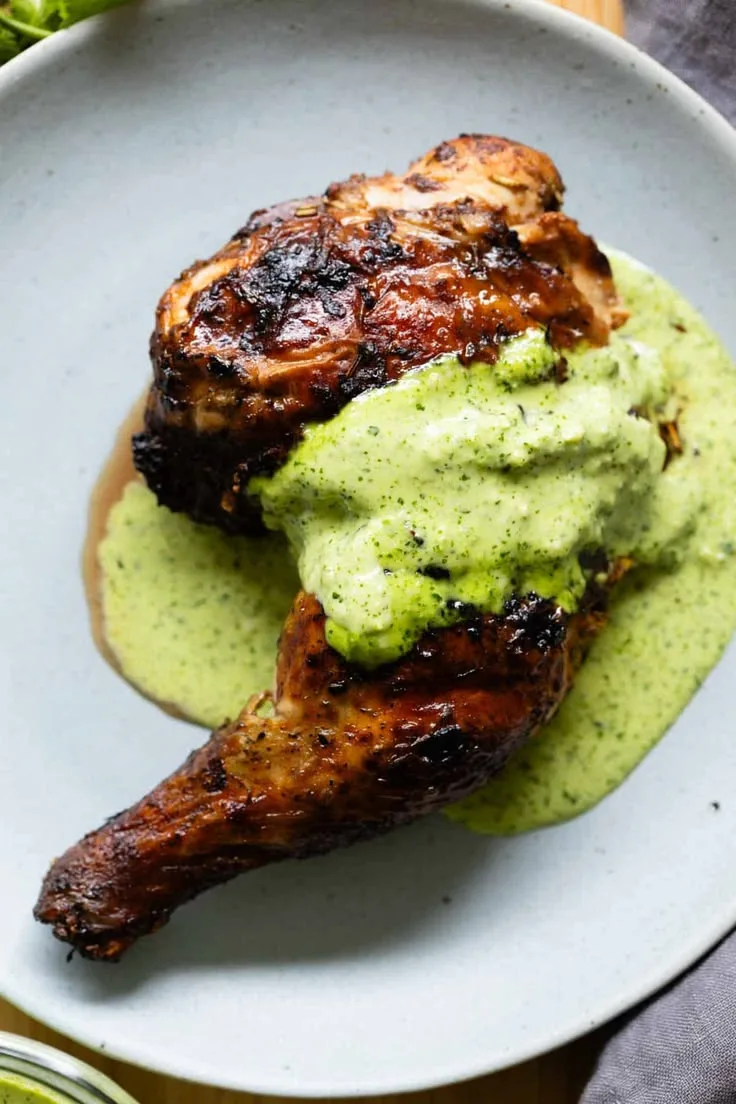 1/4 POULET SAUCE VERTE 