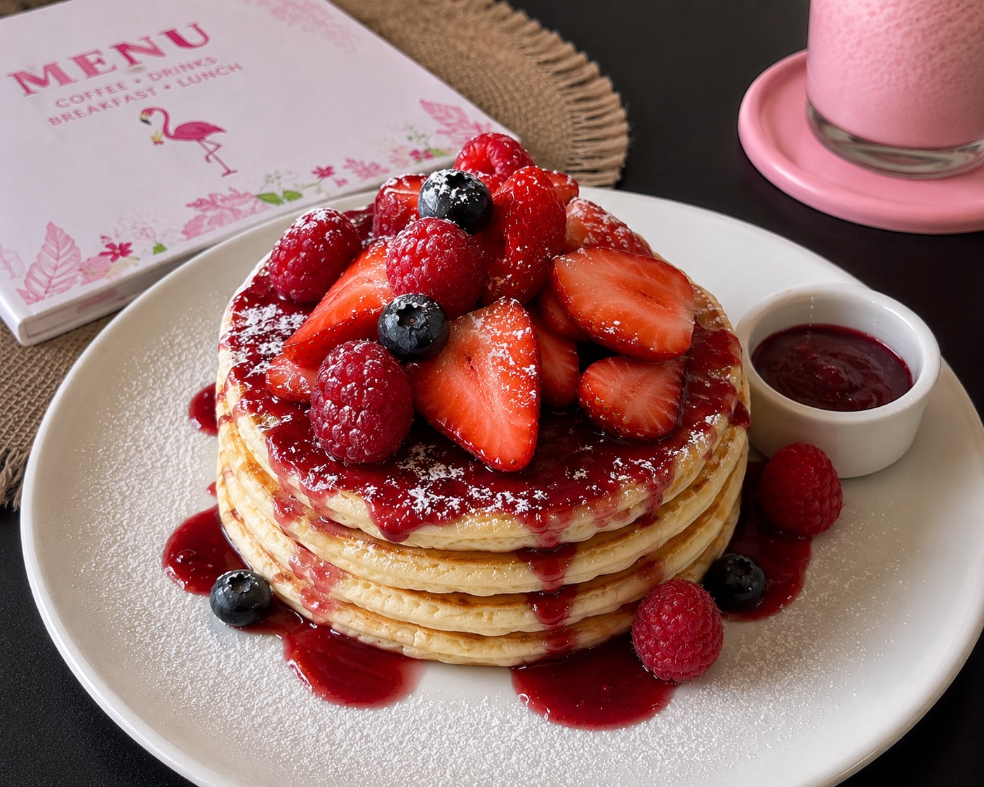 Pancakes with Red Fruits