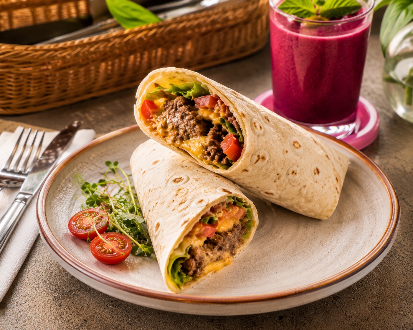 Minced Beef Cheese Wrap
