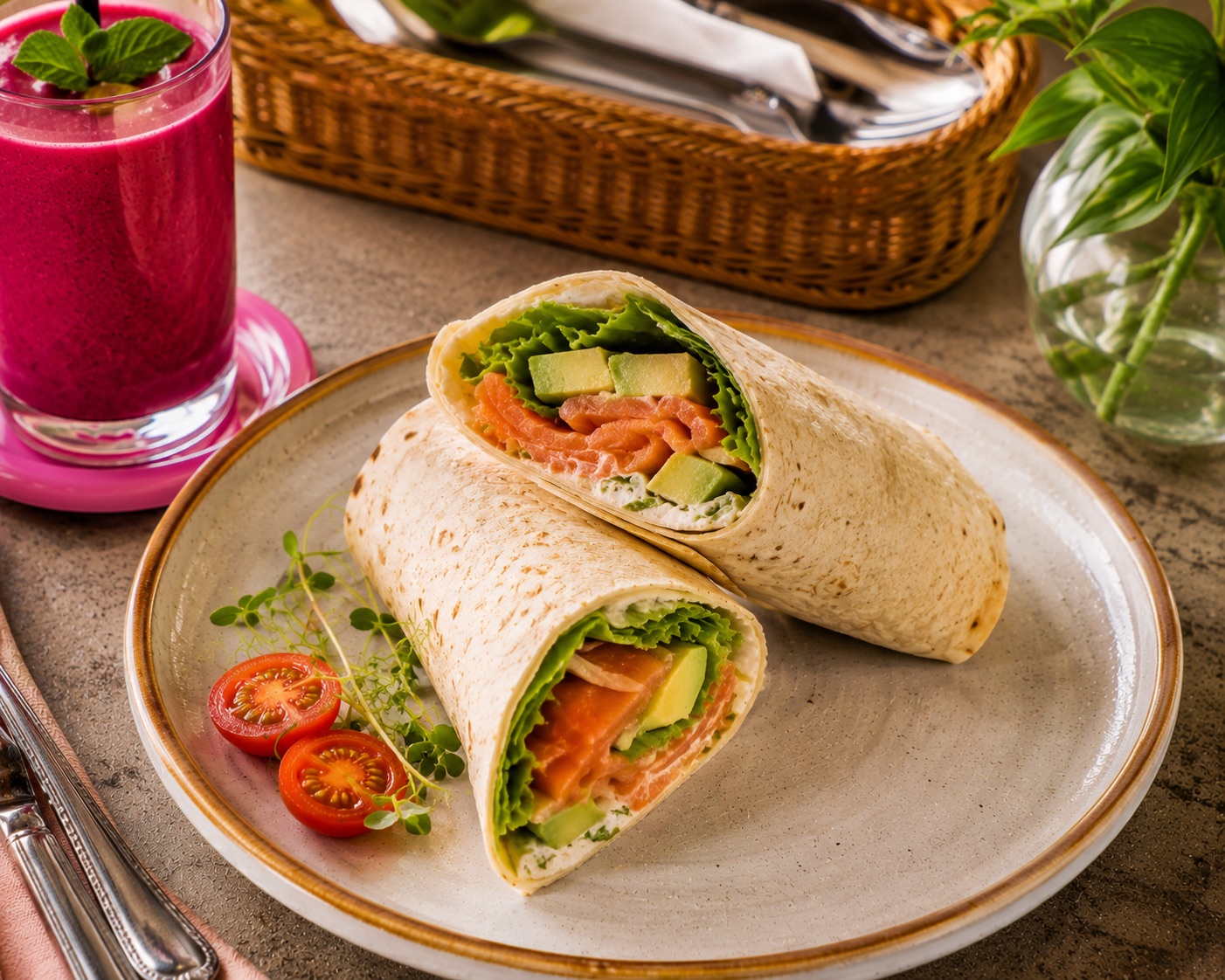 Smoked Salmon Avocado Wrap