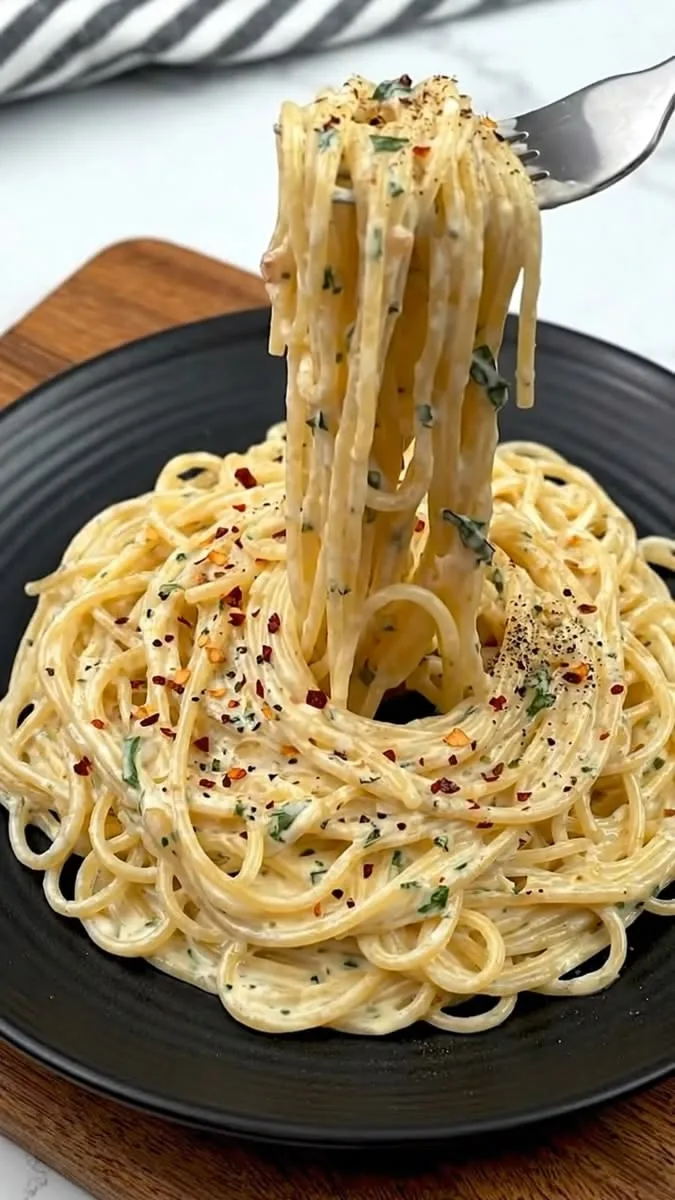 Spaghetti crème fraiche